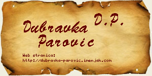 Dubravka Parović vizit kartica